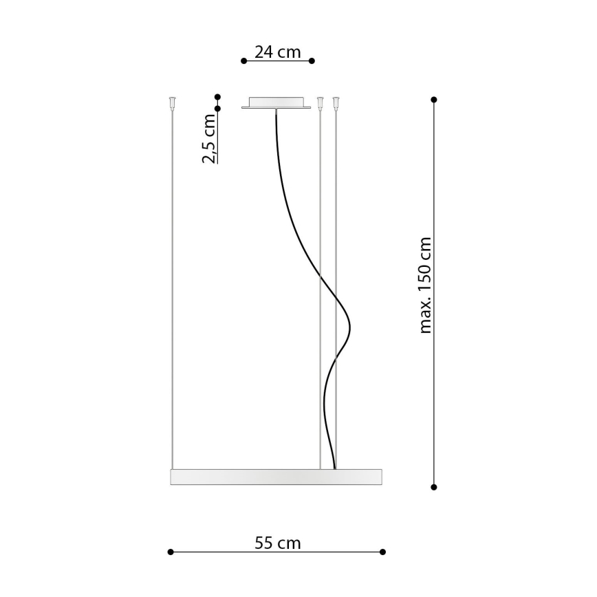 Thoro TH.216 -  Κρεμαστό φωτιστικό οροφής LED RIO LED/30W/230V CRI 90 3000K διάμετρος 55 cm χρυσό