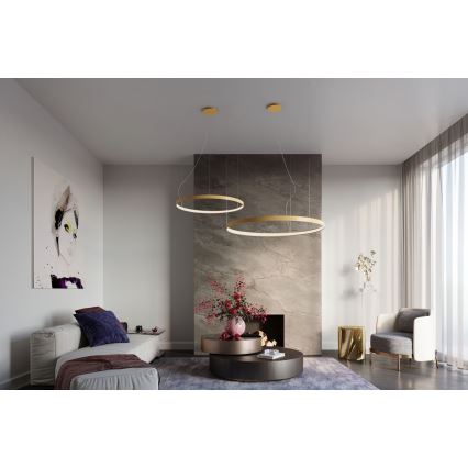 Thoro TH.217 -  Κρεμαστό φωτιστικό οροφής LED RIO LED/30W/230V CRI 95 4000K διάμετρος 55 cm χρυσό