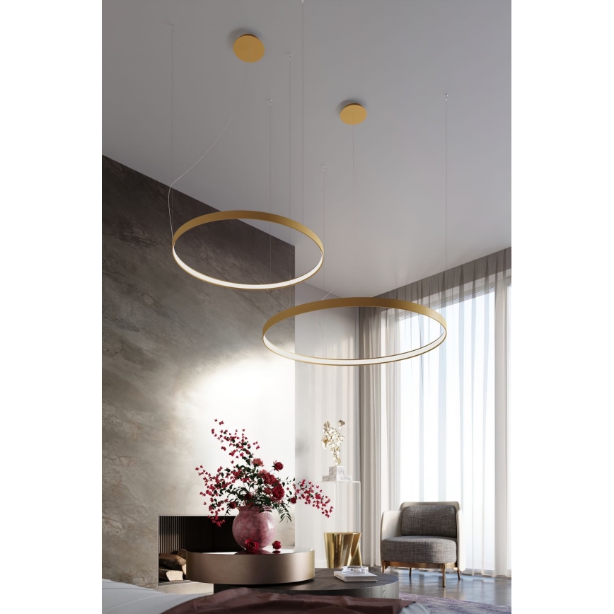 Thoro TH.217 -  Κρεμαστό φωτιστικό οροφής LED RIO LED/30W/230V CRI 95 4000K διάμετρος 55 cm χρυσό