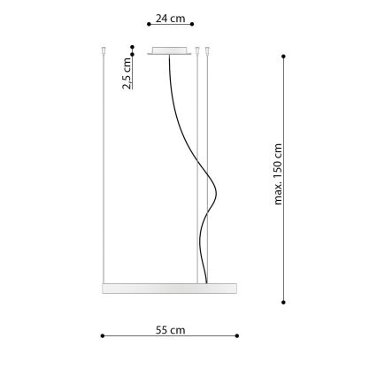 Thoro TH.217 -  Κρεμαστό φωτιστικό οροφής LED RIO LED/30W/230V CRI 95 4000K διάμετρος 55 cm χρυσό