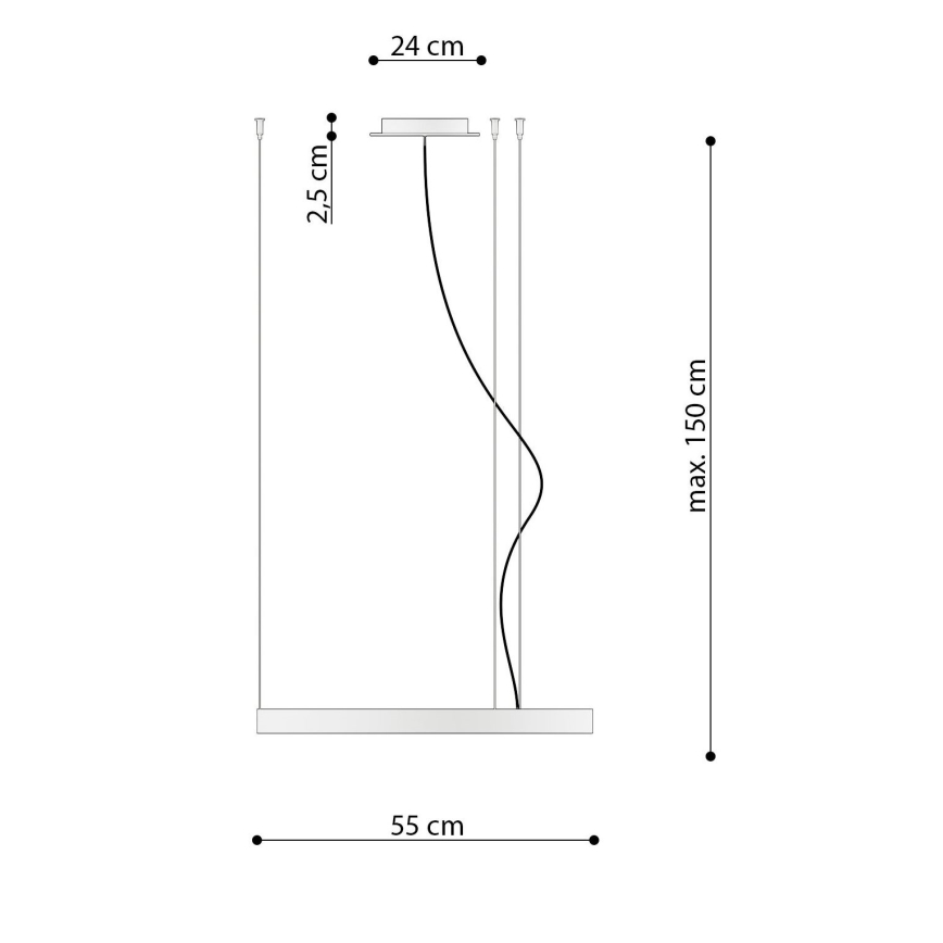Thoro TH.217 -  Κρεμαστό φωτιστικό οροφής LED RIO LED/30W/230V CRI 95 4000K διάμετρος 55 cm χρυσό