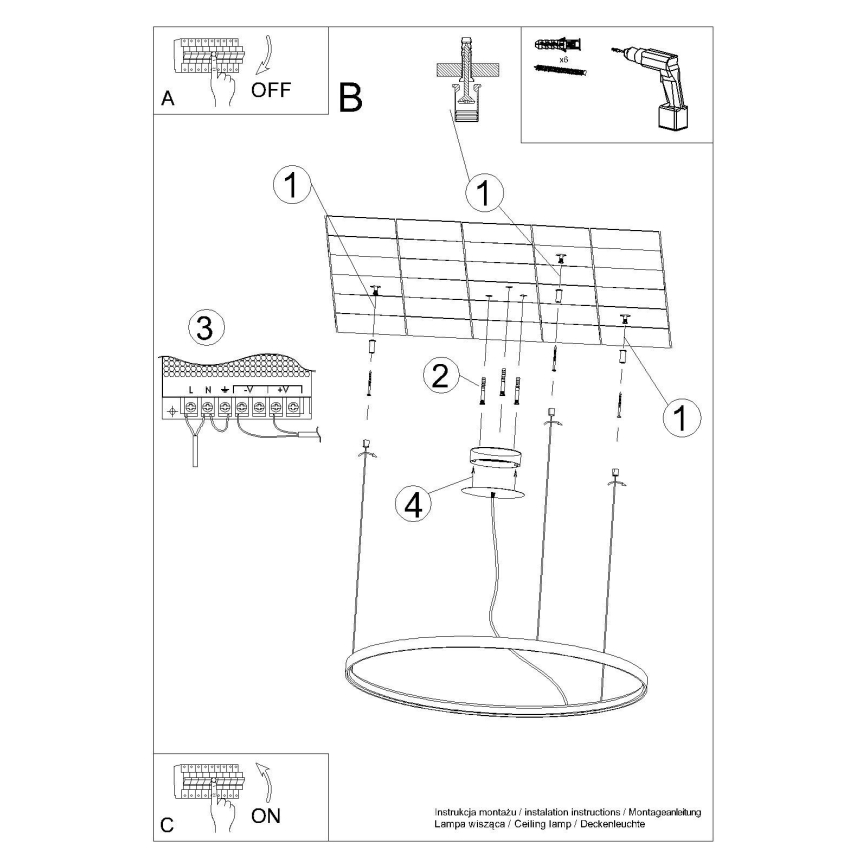 Thoro TH.217 -  Κρεμαστό φωτιστικό οροφής LED RIO LED/30W/230V CRI 95 4000K διάμετρος 55 cm χρυσό