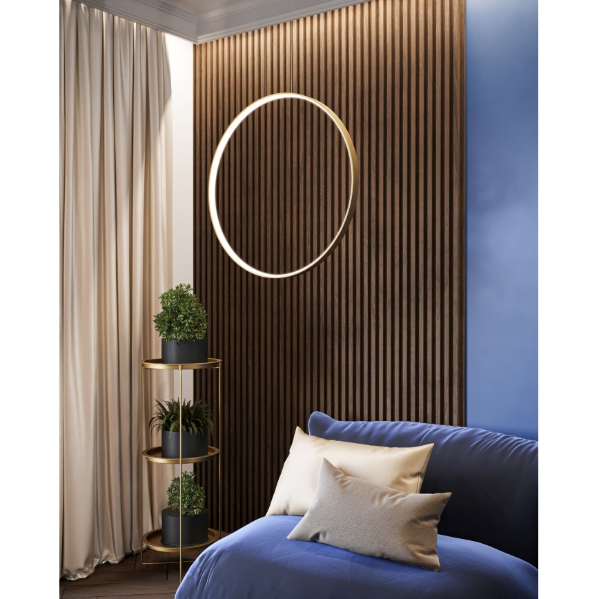 Thoro TH.220 -  Κρεμαστό φωτιστικό οροφής LED RIO LED/30W/230V CRI 90 3000K διάμετρος 55 cm χρυσό