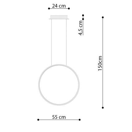 Thoro TH.220 -  Κρεμαστό φωτιστικό οροφής LED RIO LED/30W/230V CRI 90 3000K διάμετρος 55 cm χρυσό
