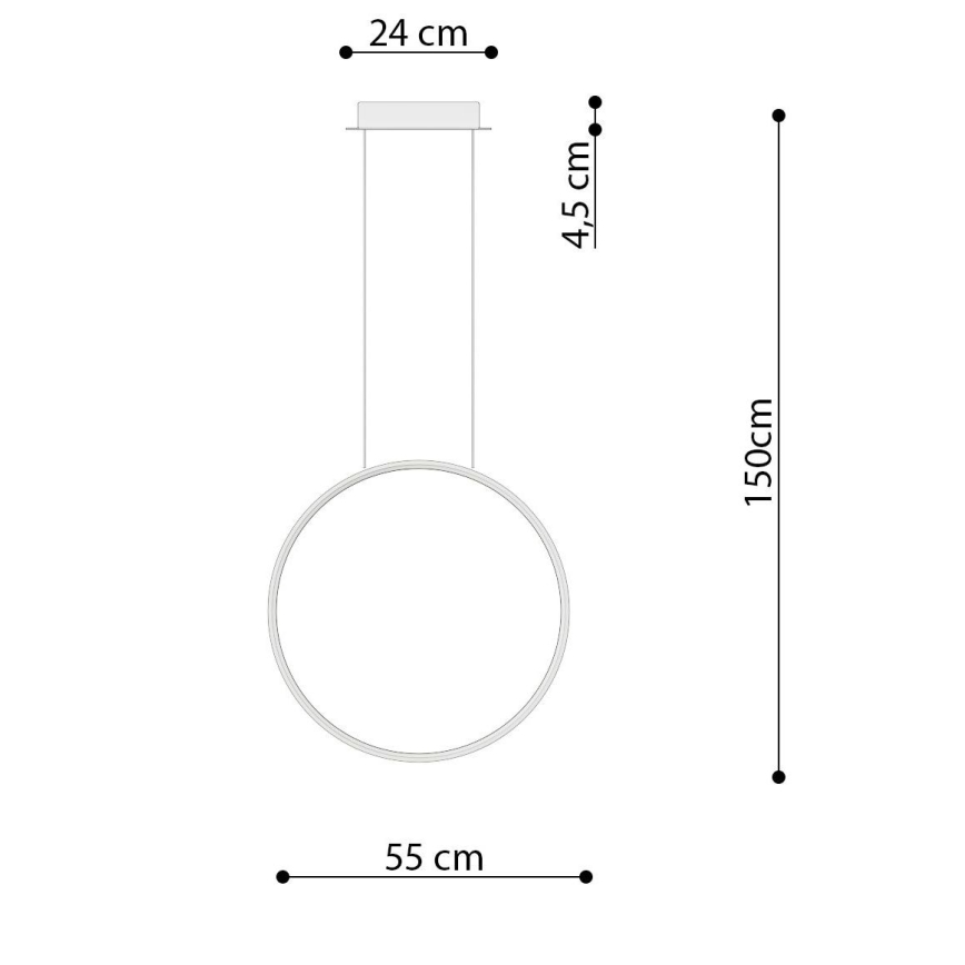 Thoro TH.221 -  Κρεμαστό φωτιστικό οροφής LED RIO LED/30W/230V CRI 95 4000K διάμετρος 55 cm χρυσό