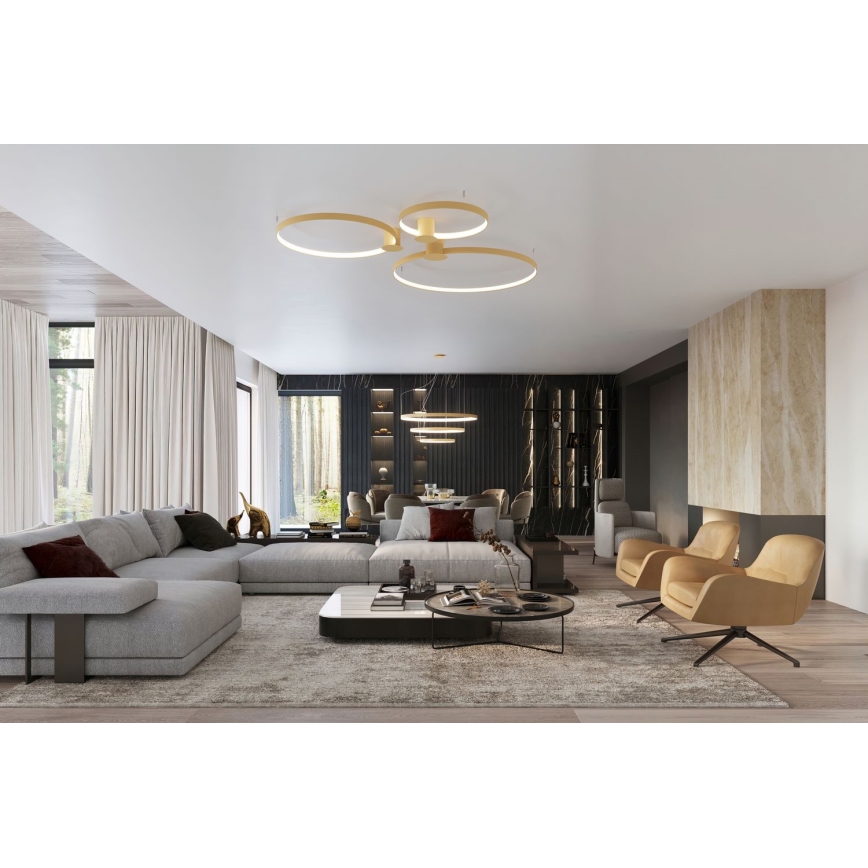 Thoro TH.223 - Φωτιστικό οροφής LED RIO LED/30W/230V CRI 95 4000K διάμετρος 55 cm χρυσό