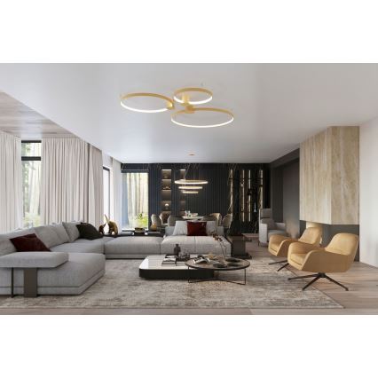 Thoro TH.224 - Φωτιστικό οροφής LED RIO LED/50W/230V CRI 90 3000K διάμετρος 78 cm χρυσό