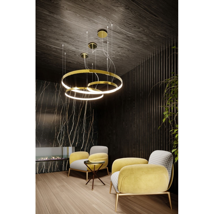 Thoro TH.246 -  Κρεμαστό φωτιστικό οροφής LED RIO LED/50W/230V CRI 90 3000K διάμετρος 78 cm χρυσό