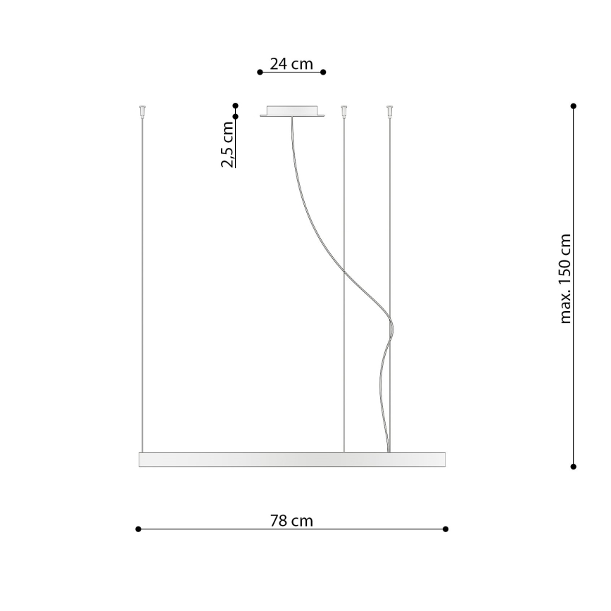 Thoro TH.246 -  Κρεμαστό φωτιστικό οροφής LED RIO LED/50W/230V CRI 90 3000K διάμετρος 78 cm χρυσό