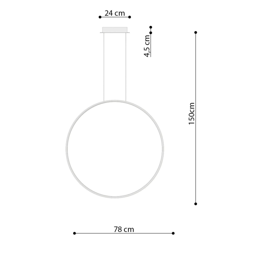 Thoro TH.248 -  Κρεμαστό φωτιστικό οροφής LED RIO LED/50W/230V CRI 90 3000K διάμετρος 78 cm χρυσό