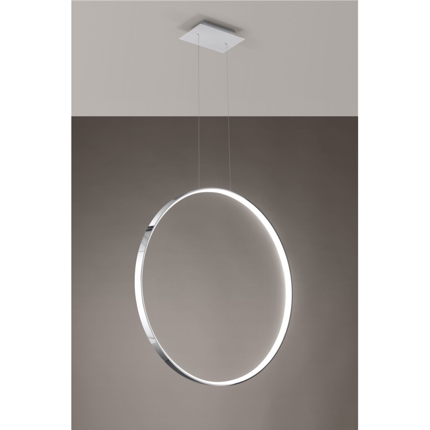 Thoro TH.249 -  Κρεμαστό φωτιστικό οροφής LED RIO LED/50W/230V CRI 90 4000K διάμετρος 78 cm γυαλιστερό χρώμιο