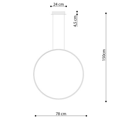 Thoro TH.249 -  Κρεμαστό φωτιστικό οροφής LED RIO LED/50W/230V CRI 90 4000K διάμετρος 78 cm γυαλιστερό χρώμιο