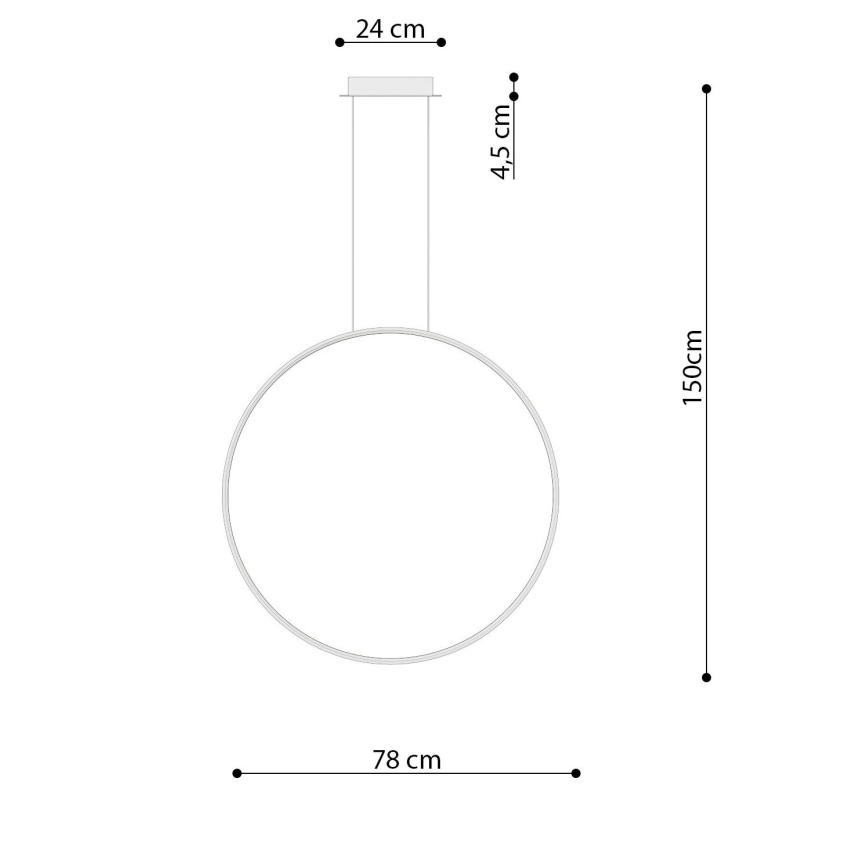 Thoro TH.249 -  Κρεμαστό φωτιστικό οροφής LED RIO LED/50W/230V CRI 90 4000K διάμετρος 78 cm γυαλιστερό χρώμιο