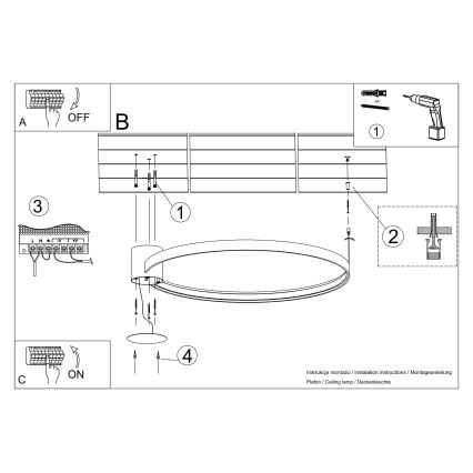 Thoro TH.252 - Φωτιστικό οροφής LED RIO LED/50W/230V CRI 90 3000K διάμετρος 78 cm χρυσό