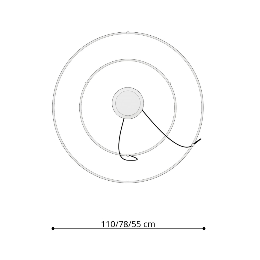 Thoro TH.268 - LED Πολύφωτο με καλώδιο RIO LED/80W/230V CRI 95 4000K χρυσό