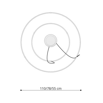 Thoro TH.268 -  Κρεμαστό φωτιστικό οροφής LED RIO LED/80W/230V CRI 95 4000K χρυσό
