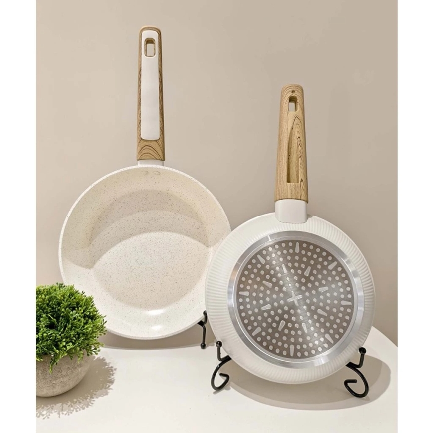 Τηγάνι BIANCO 24 cm εκρού/καφέ