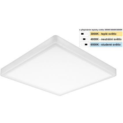 Top Light - Φωτιστικό οροφής LED REVIT LED/24W/230V 3000/4000/6500K 30x30 cm λευκό