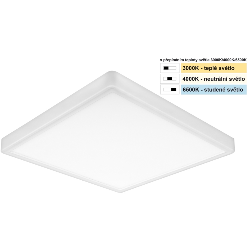 Top Light - Φωτιστικό οροφής LED REVIT LED/24W/230V 3000/4000/6500K 30x30 cm λευκό