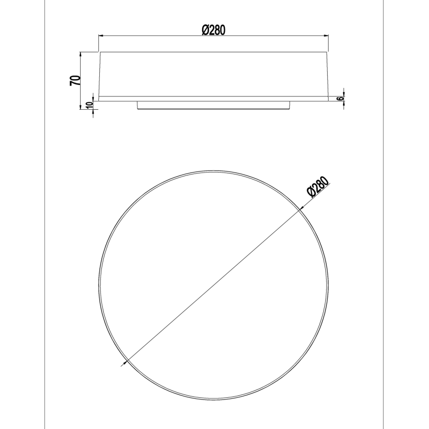 Top Light - Φωτιστικό οροφής μπάνιου dimming LED BOXTER LED/12/18/24W/230V IP54 3000/4000/6500K διάμετρος 28 cm