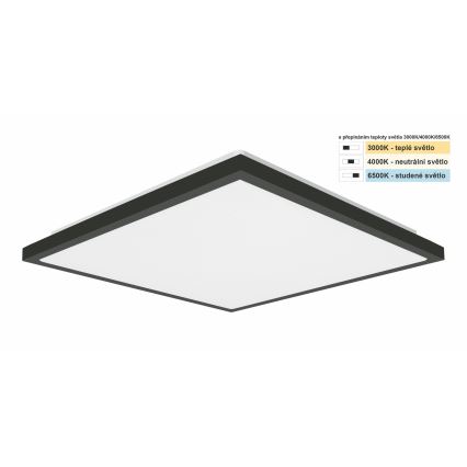 Top Light - Φωτιστικό οροφής μπάνιου LED ONYX LED/24W/230V IP44 3000/4000/6500K 38x38 cm μαύρο