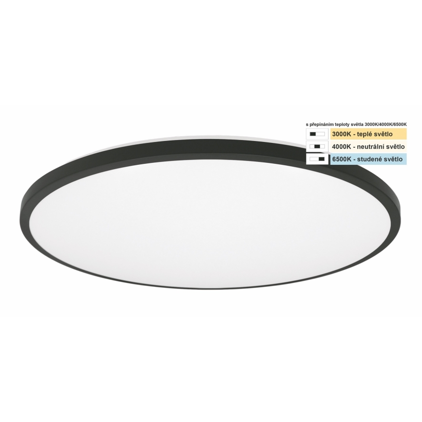 Top Light - Φωτιστικό οροφής μπάνιου LED ONYX LED/24W/230V IP44 3000/4000/6500K διάμετρος 39 cm μαύρο