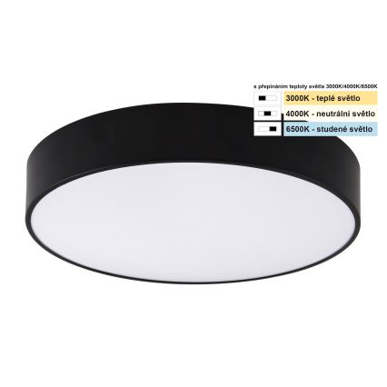 Top Light - Φωτιστικό οροφής μπάνιου LED PETAL LED/24W/230V IP44 3000/4000/6500K διάμετρος 35 cm μαύρο