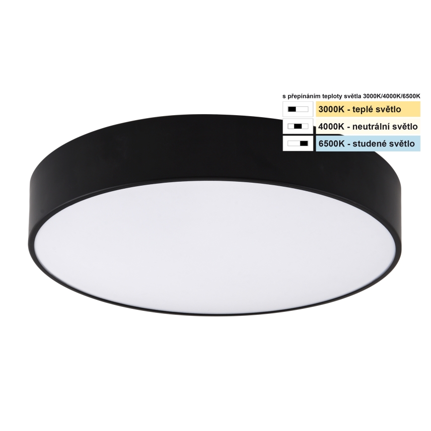Top Light - Φωτιστικό οροφής μπάνιου LED PETAL LED/24W/230V IP44 3000/4000/6500K διάμετρος 35 cm μαύρο