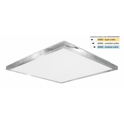 Top Light - Φωτιστικό οροφής μπάνιου LED SILVER LED/24W/230V IP44 3000/4000/6500K 38x38 cm ματ χρώμιο