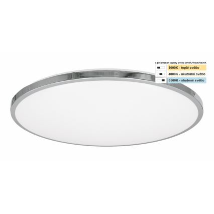 Top Light - Φωτιστικό οροφής μπάνιου LED SILVER LED/24W/230V IP44 3000/4000/6500K διάμετρος 39 cm γυαλιστερό χρώμιο