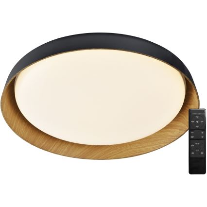 Top Light - LED Dimmable φωτιστικό οροφής SATELLITE LED/36W/230V 3000-6500K διάμετρος 43 cm μαύρο/καφέ + τηλεχειριστήριο