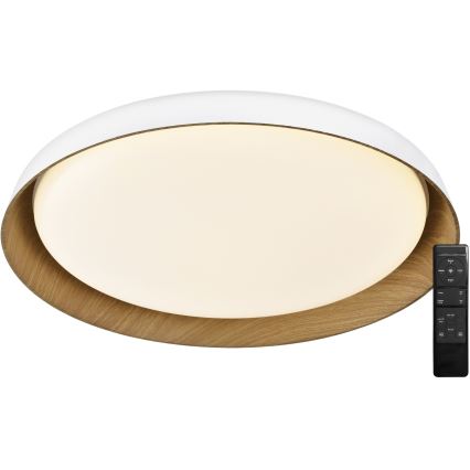 Top Light - LED Dimmable φωτιστικό οροφής SATELLITE LED/48W/230V 3000-6500K διάμετρος 53 cm λευκό/καφέ + τηλεχειριστήριο