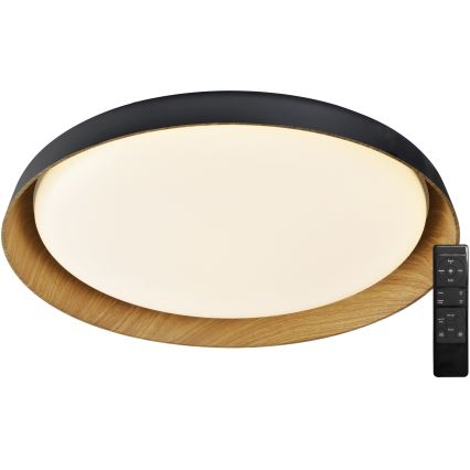 Top Light - LED Dimmable φωτιστικό οροφής SATELLITE LED/48W/230V 3000-6500K διάμετρος 53 cm μαύρο/καφέ + τηλεχειριστήριο