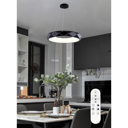 Top Light - Led Dimmable κρεμαστό φωτιστικό οροφής APOLO LED/45W/230V μαύρο + τηλεχειριστήριο