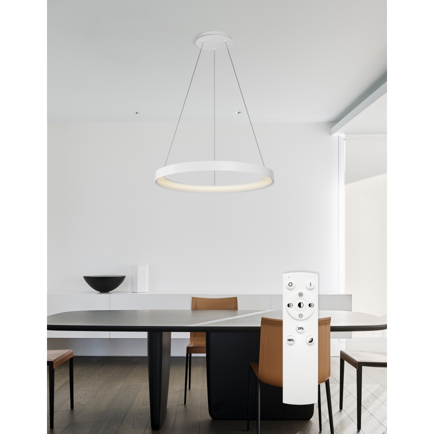 Top Light - Led Dimmable κρεμαστό φωτιστικό οροφής ORBIT LED/40W/230V 3000-6500K διάμετρος 50 cm λευκό + τηλεχειριστήριο
