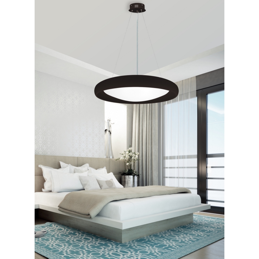 Top Light - Led Dimmable κρεμαστό φωτιστικό οροφής SALERNO LED/60W/230V 3000-6500K διάμετρος 60 cm μαύρο + τηλεχειριστήριο
