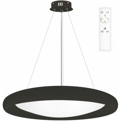 Top Light - Led Dimmable κρεμαστό φωτιστικό οροφής SALERNO LED/60W/230V 3000-6500K διάμετρος 60 cm μαύρο + τηλεχειριστήριο