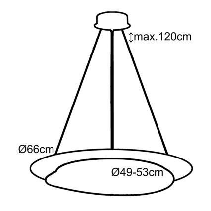 Top Light - Led Dimmable κρεμαστό φωτιστικό οροφής STONE LED/51W/230V 3000-6500K + τηλεχειριστήριο