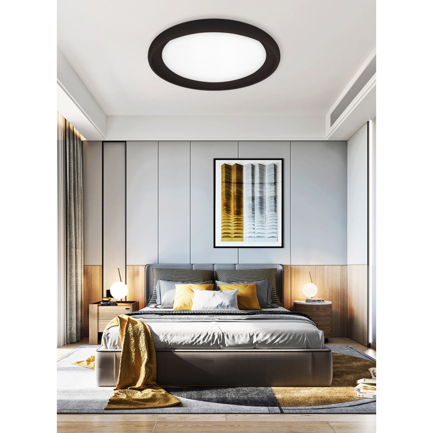 Top Light - LED Dimmable φωτιστικό οροφής SALERNO LED/60W/230V 3000-6500K διάμετρος 60 cm μαύρο + τηλεχειριστήριο