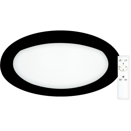 Top Light - LED Dimmable φωτιστικό οροφής SALERNO LED/60W/230V 3000-6500K διάμετρος 60 cm μαύρο + τηλεχειριστήριο