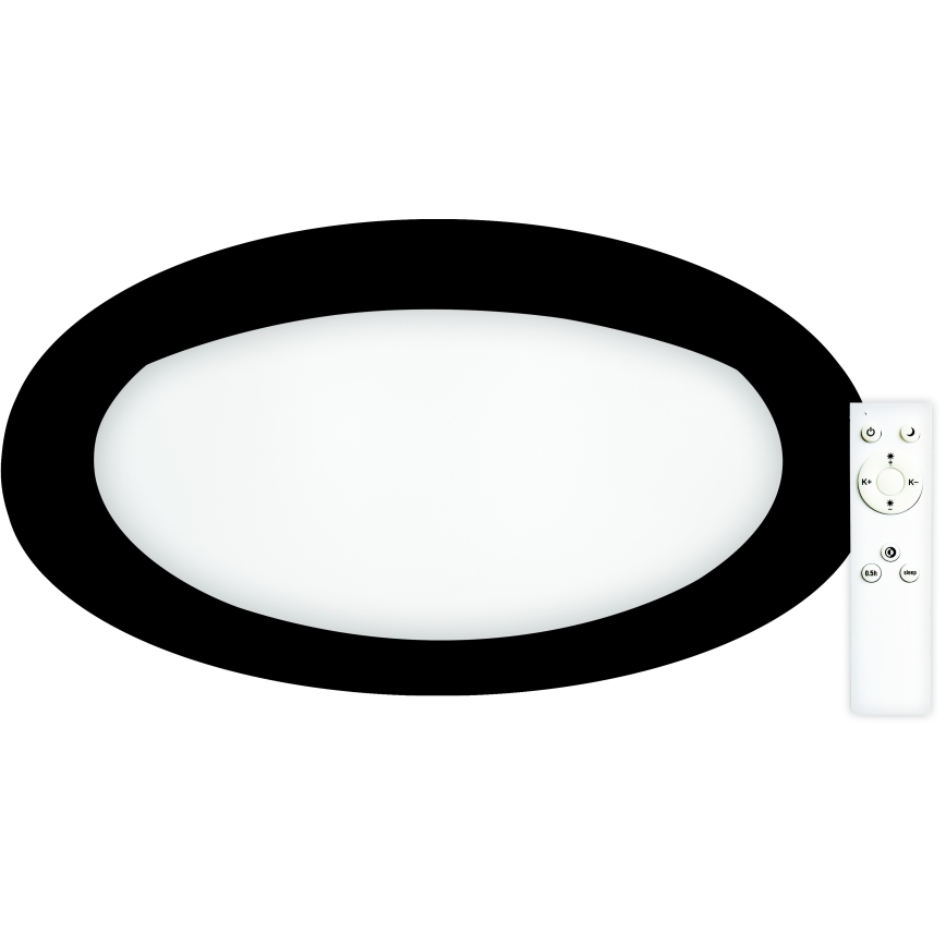 Top Light - LED Dimmable φωτιστικό οροφής SALERNO LED/60W/230V 3000-6500K διάμετρος 60 cm μαύρο + τηλεχειριστήριο