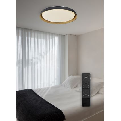Top Light - LED Dimmable φωτιστικό οροφής SATELLITE LED/48W/230V 3000-6500K διάμετρος 53 cm μαύρο/καφέ + τηλεχειριστήριο