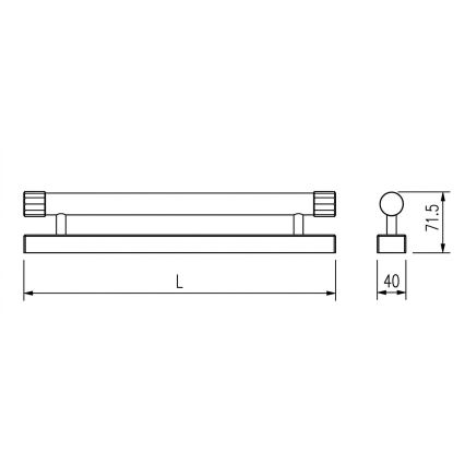 Top Light - LED Φωτιστικό καθρέφτη μπάνιου TURIA LED/12W/230V 3000/4000/6500K IP44 60 cm μαύρο