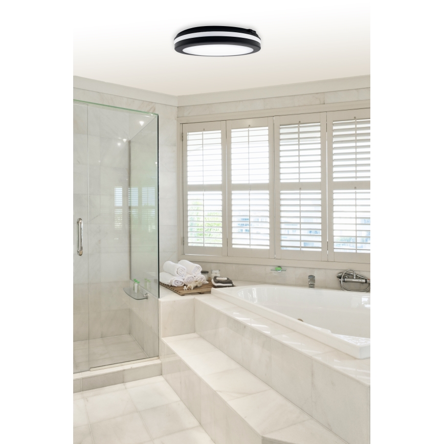 Top Light - LED φωτιστικό οροφής για μπάνιο COMET LED/40W/230V 3000/4000/6500K IP54 μαύρο διάμ. 40 cm