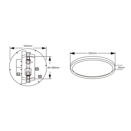 Top Light - Φωτιστικό οροφής LED με αισθητήρα κίνησης REVIT LED/12/18/24W/230V 3000/4000/6500K Ø 30 cm λευκό