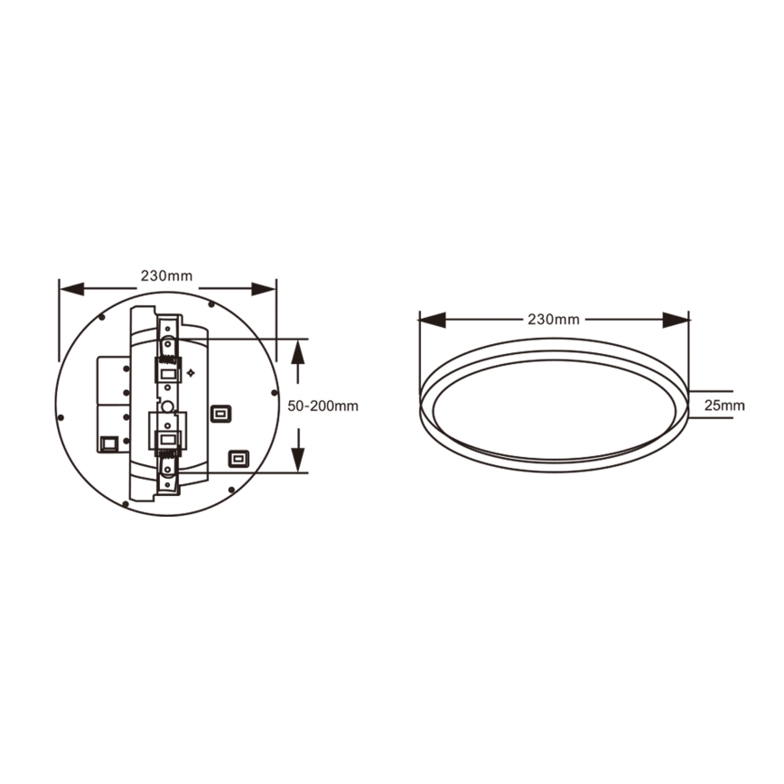 Top Light - Φωτιστικό οροφής LED με αισθητήρα κίνησης REVIT LED/9/12/18W/230V 3000/4000/6500K διάμ. 23 cm λευκό