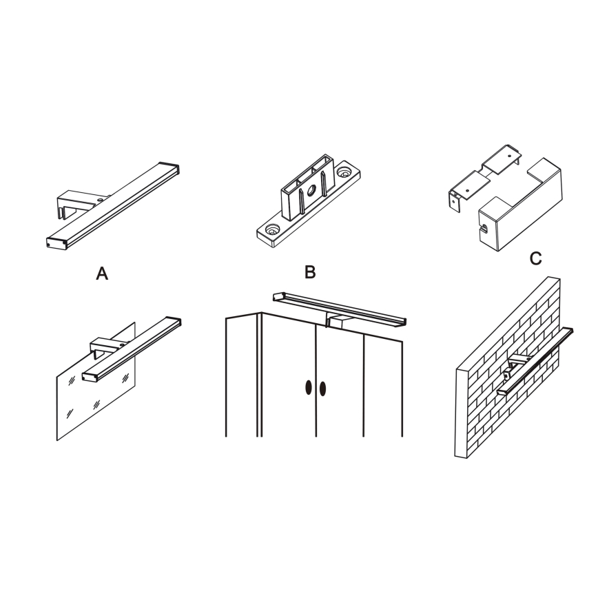 Top Light - LED φωτισμός καθρέπτη μπάνιου TEXAS MAX LED/12W/230V 3000/4000/6500K IP44 78 cm ματ χρώμιο