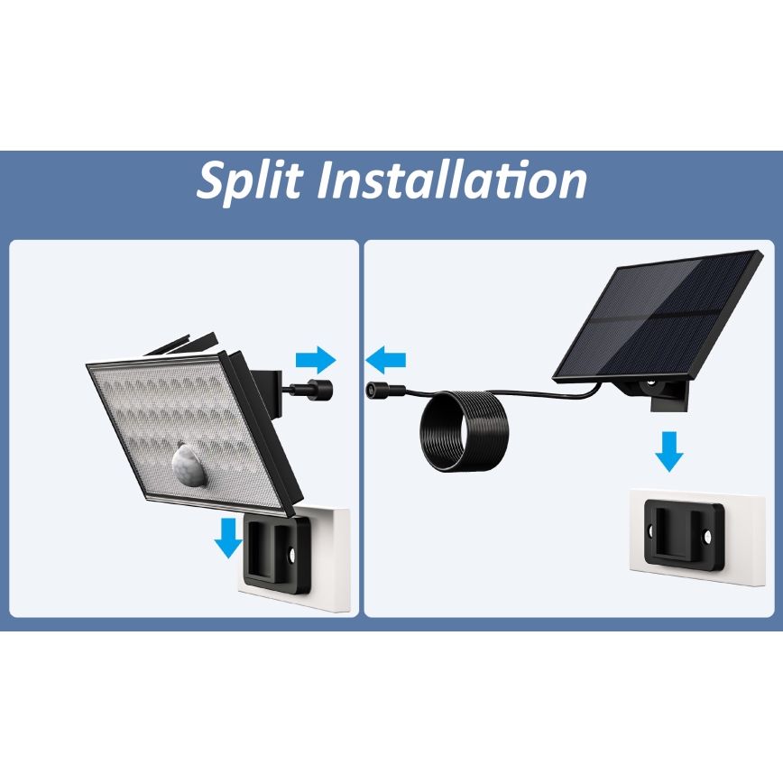 Top Light - Ηλιακός προβολέας τοίχου LED με αισθητήρα HELEON VARIO LED/8W/3,7V IP65 4000K 2200 mAh + τηλεχειριστήριο