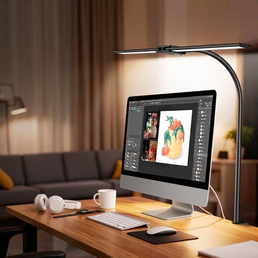 Top Light - Ρυθμιζόμενο επιτραπέζιο LED φωτιστικό με κλιπ LYRA LED/18W/230V 3000-6500K μαύρο