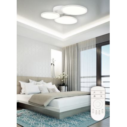 Top Light- LED Πλαφονιέρα οροφής ντιμαριζόμενη LED MERKUR LED/50W/230V 3000-6500K λευκό + τηλεχειριστήριο